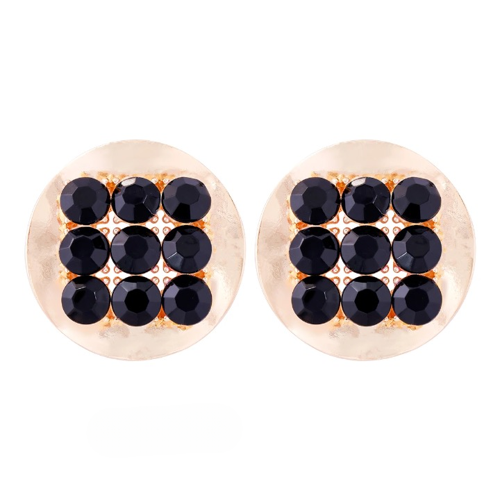 Njeri Rhinestone Disk Stud Earrings
