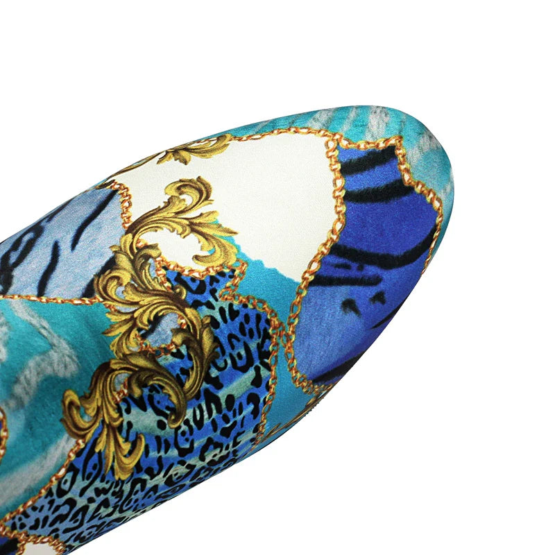 Naomi Leopard Flower Prints Knee High Boots