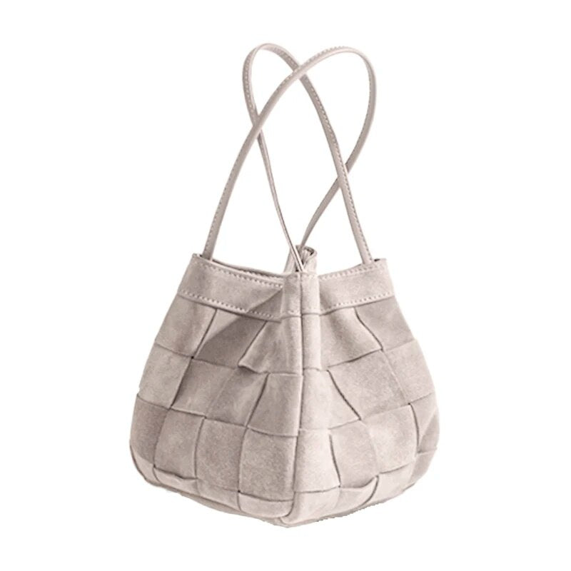Aili Suede Lattice Bucket Bags