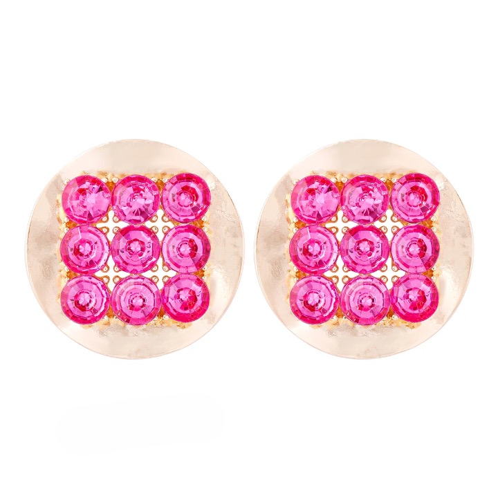 Njeri Rhinestone Disk Stud Earrings