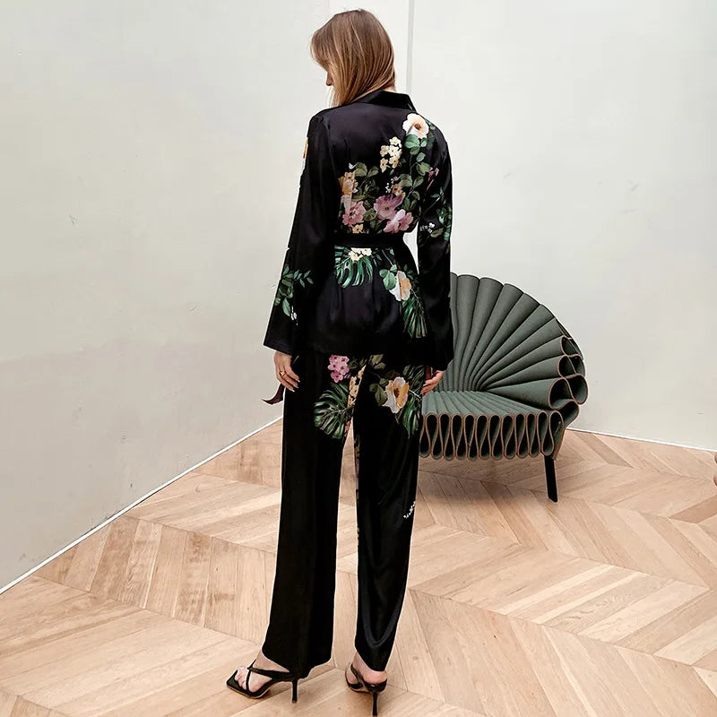 Clara Floral Silk Pajama Set