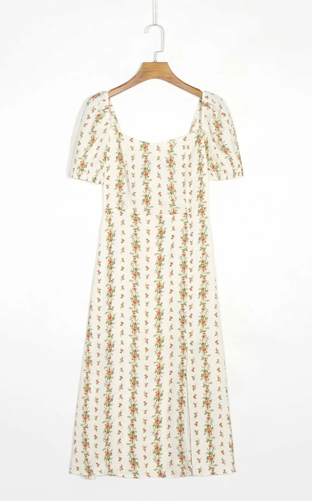 Marielle Vintage Floral Bow Tie Midi Dress