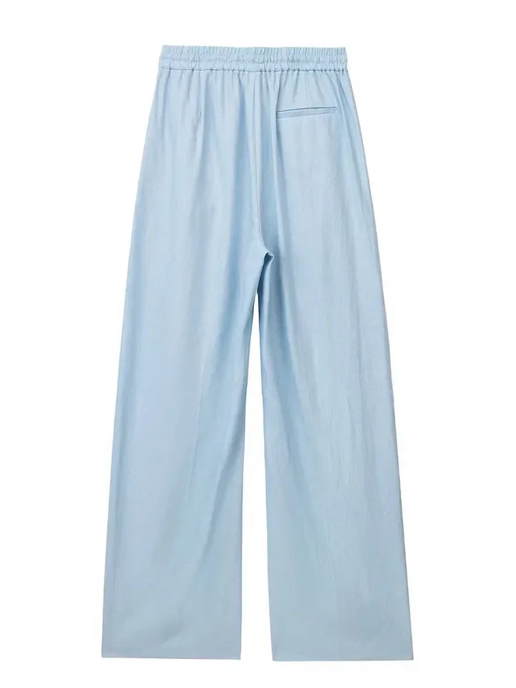 Wilma Casual Linen Look Draw String Pants
