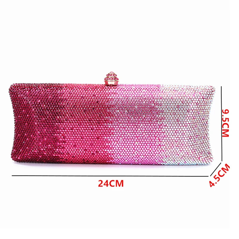 Wella Ombre Stripe Sequin Long Evening Clutch