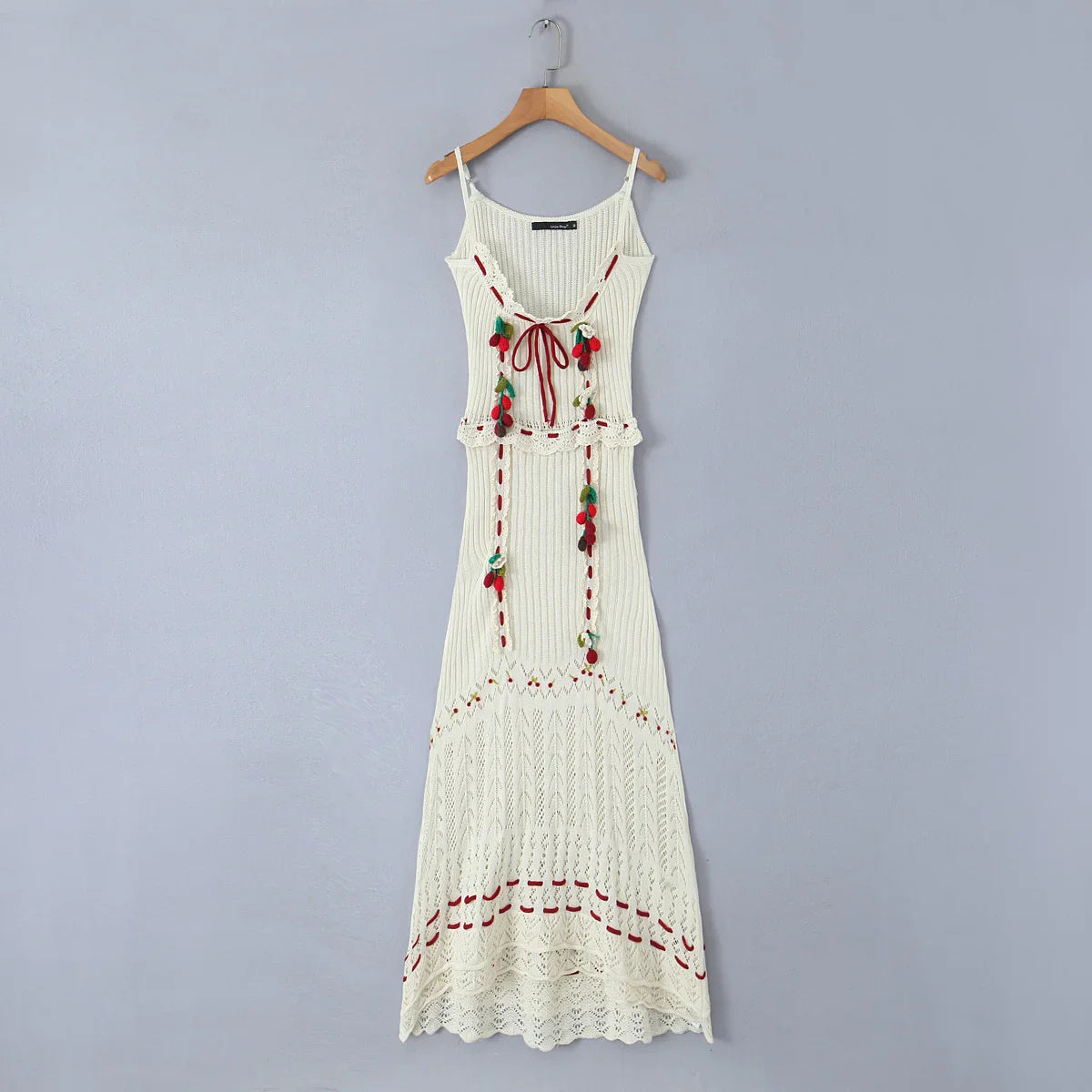 Kailin Cherry Applique Knit Dress