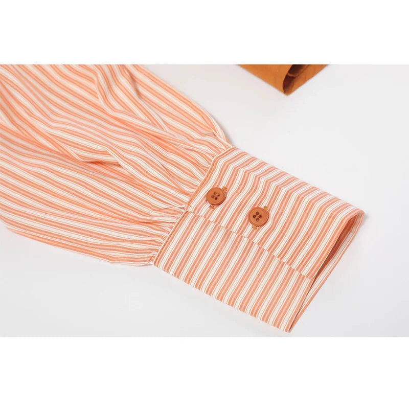 Nila Two Tone Waffle Cut Detail Shirt Blouse