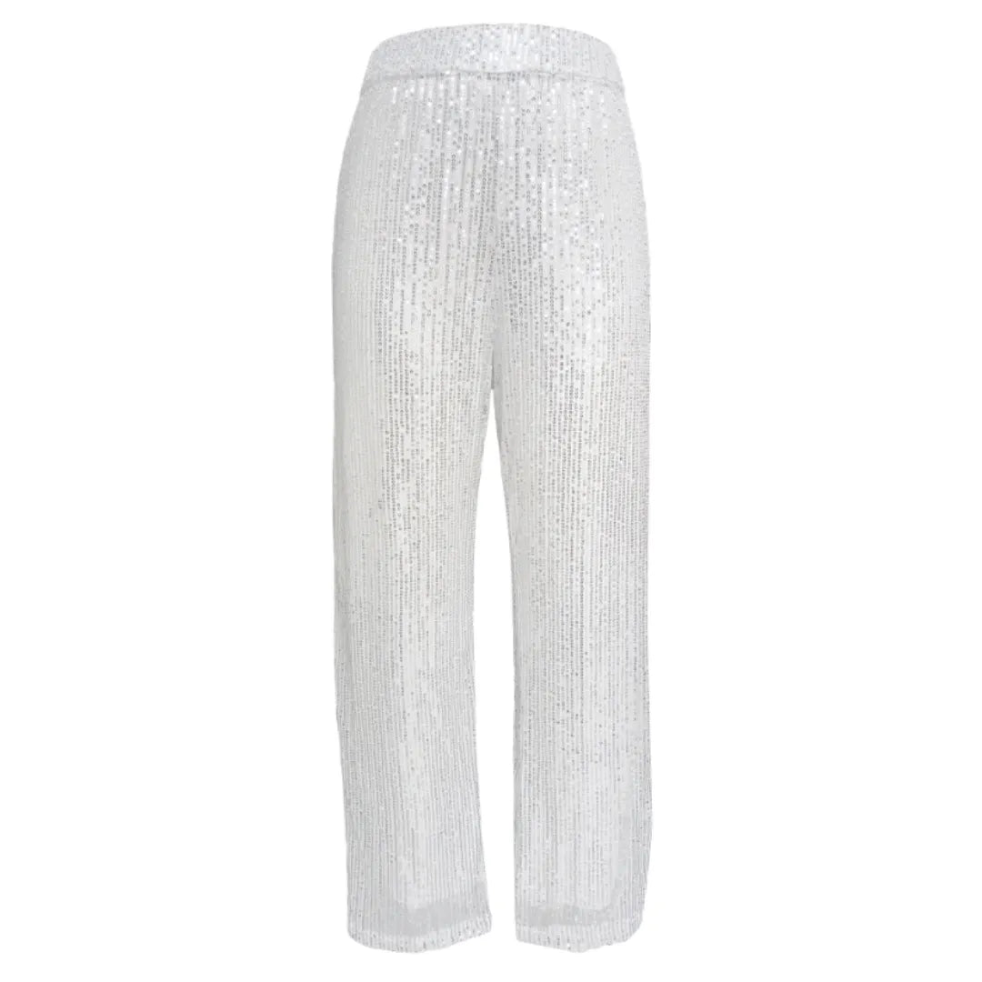 Shona Metallic Sequin Wide Leg Pants