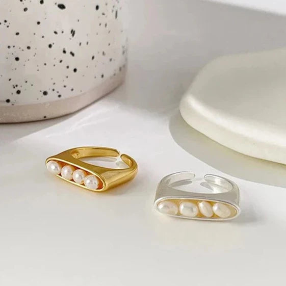 Pearl Pea Pods Rings - Gold or Silver