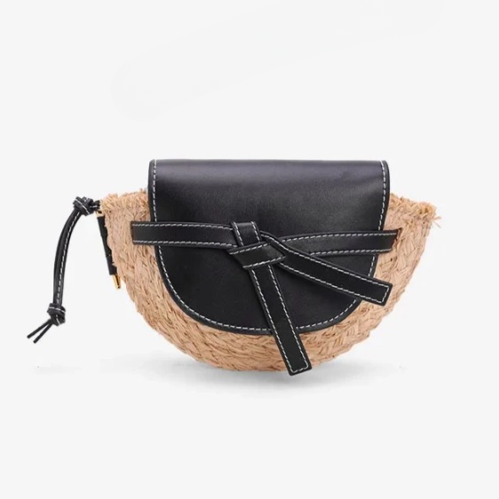 Fira half-moon Straw Saddle Bag