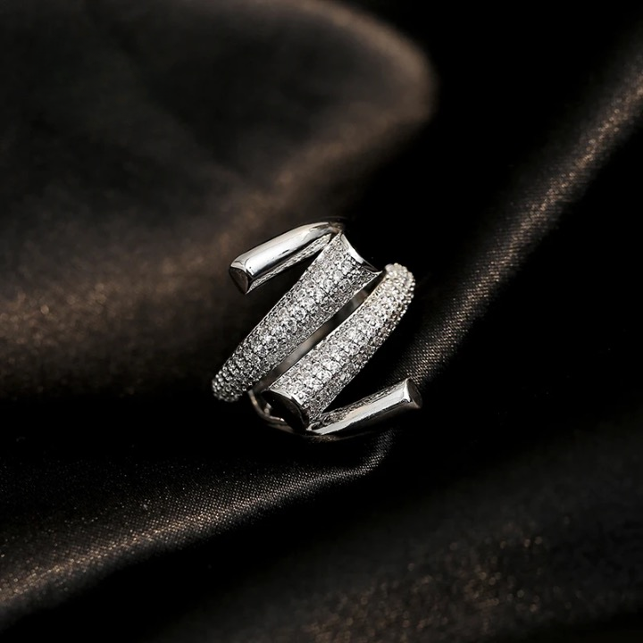 CZ Double Wrap Rings - Gold or Silver