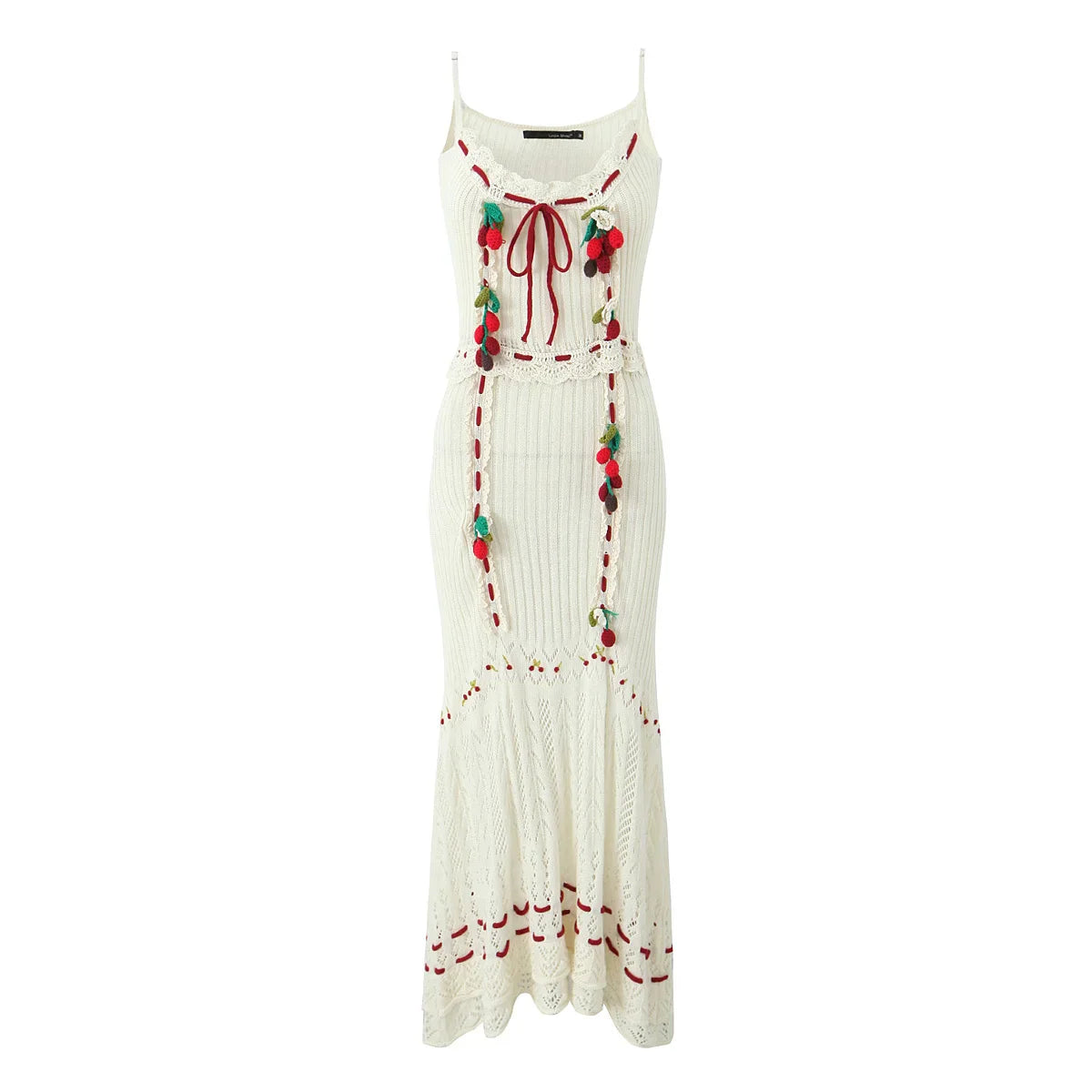 Kailin Cherry Applique Knit Dress