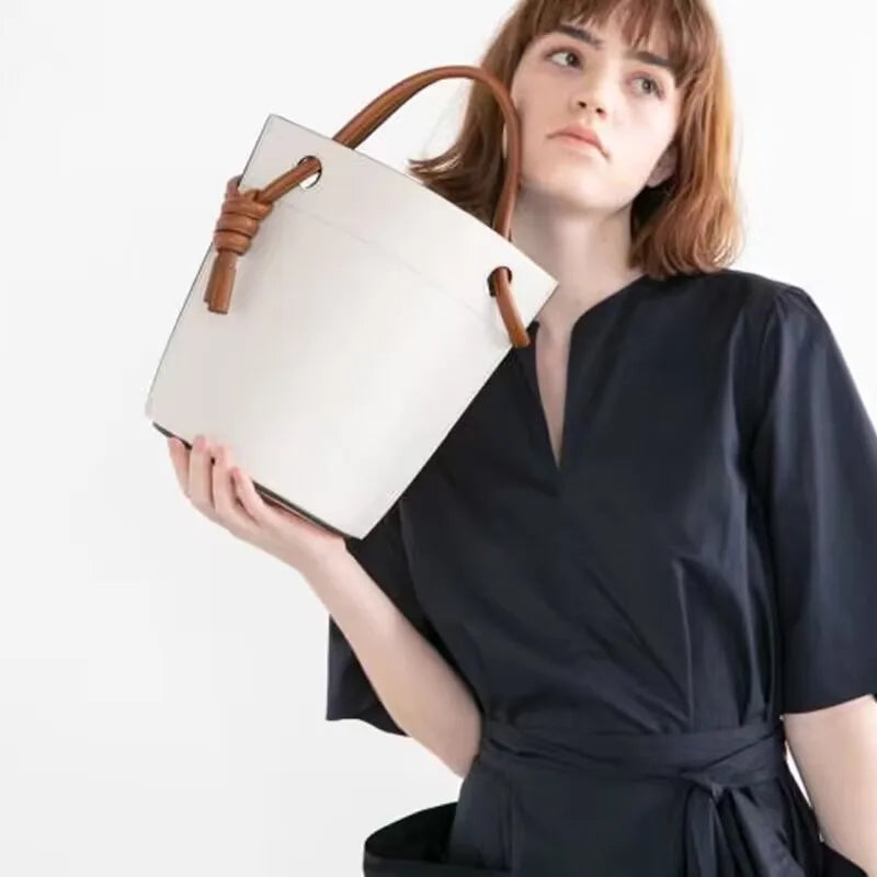 Tara Minimalist Knot Detail Bucket Bags