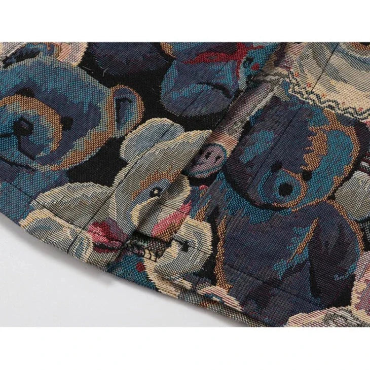 Jadan Bear Jacquard Mini Skirts