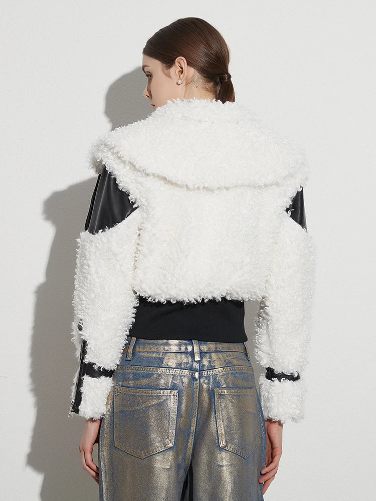 Estella Faux Fur Patchwork Bomber Jacket
