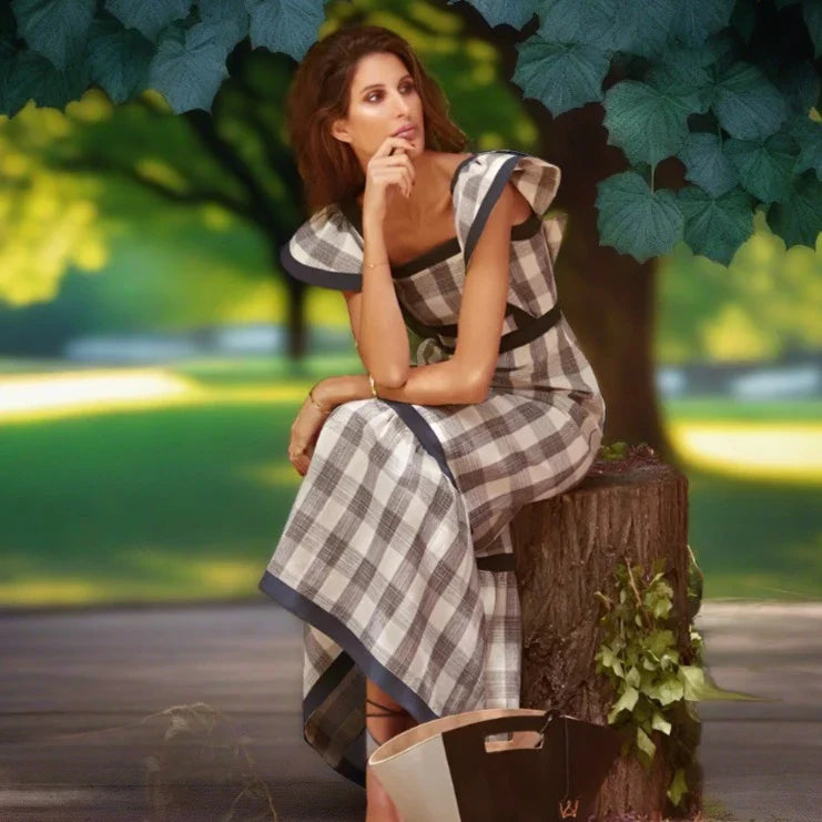 Ramona Ruffle Sleeve Square Neck Maxi Dress