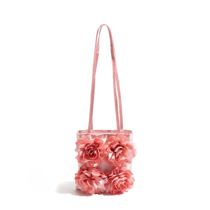 Solana Charmeuse Satin Rosette Mini Bag