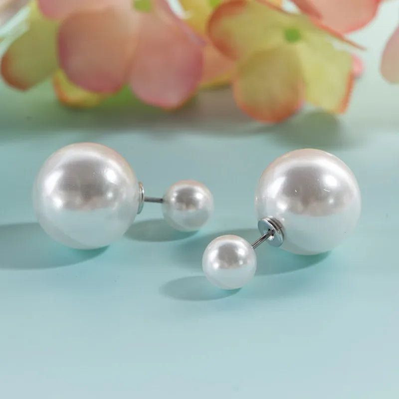 Two Way Pearl Stud Earrings