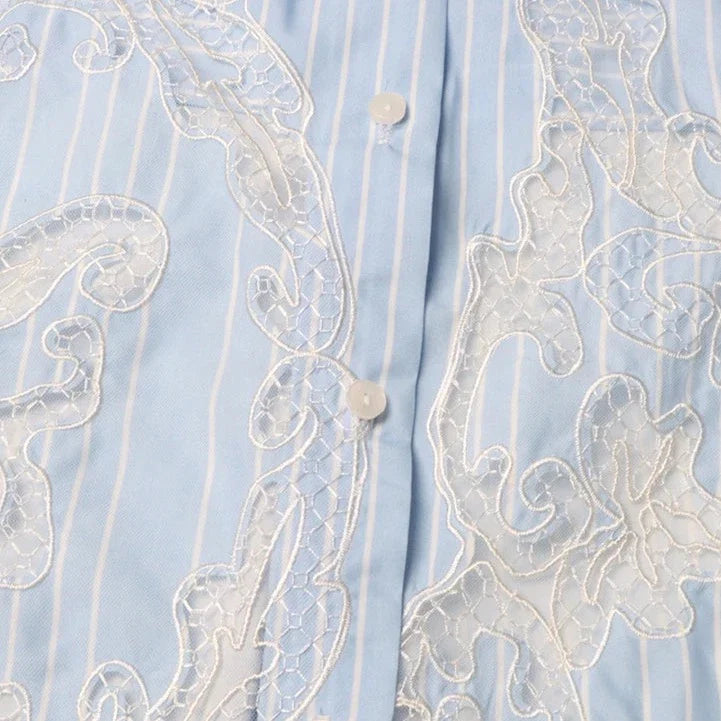 Leilani Lace Patchwork Cropped Shirts