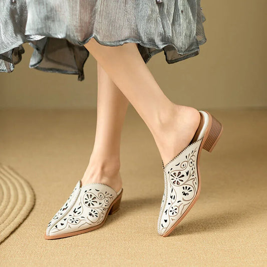 Vail Vine Motif Western Mules