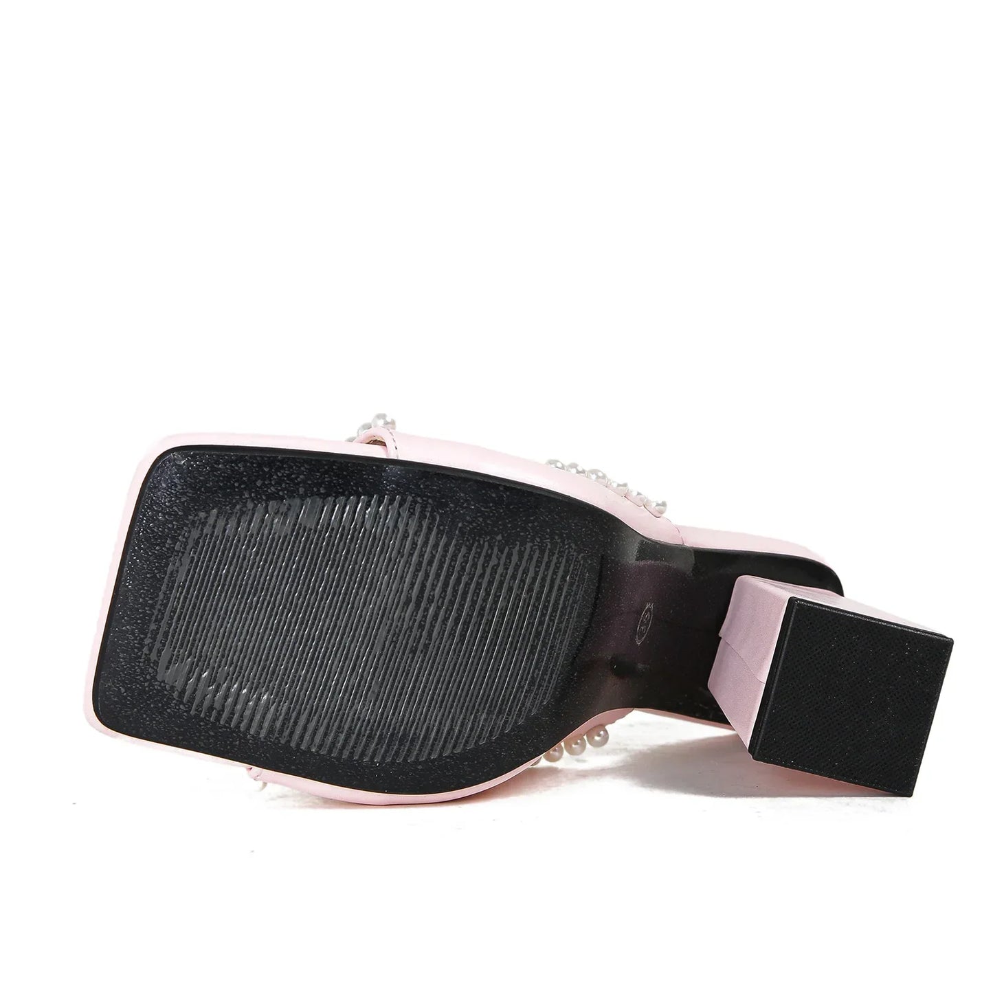 Farrah Pearl Beads Trim Mule Sandals