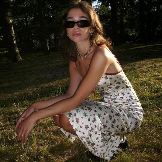 Lynia Satin Strawberry Slip Dress