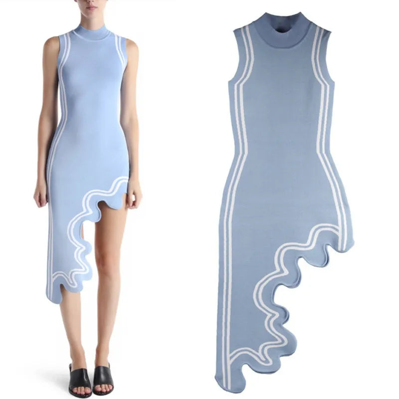 Mairi Irregular Cut Sleeveless Dress