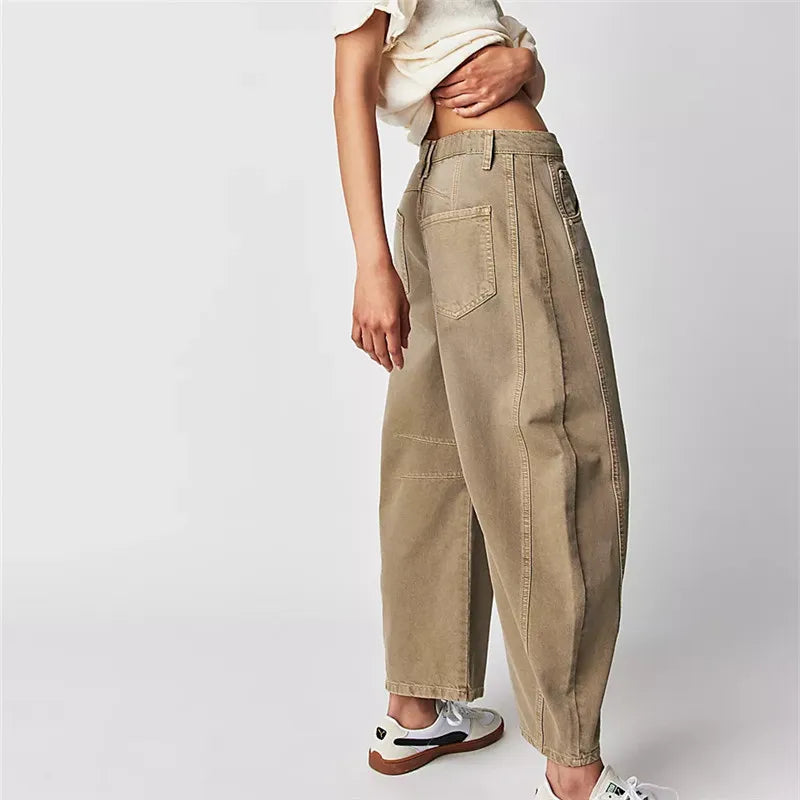 Killia Cropped Wide Leg Barrel Jeans