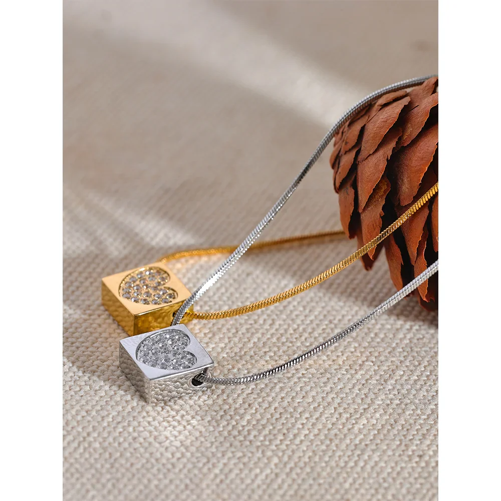 Cubic Zirconia Heart Pendant Necklace