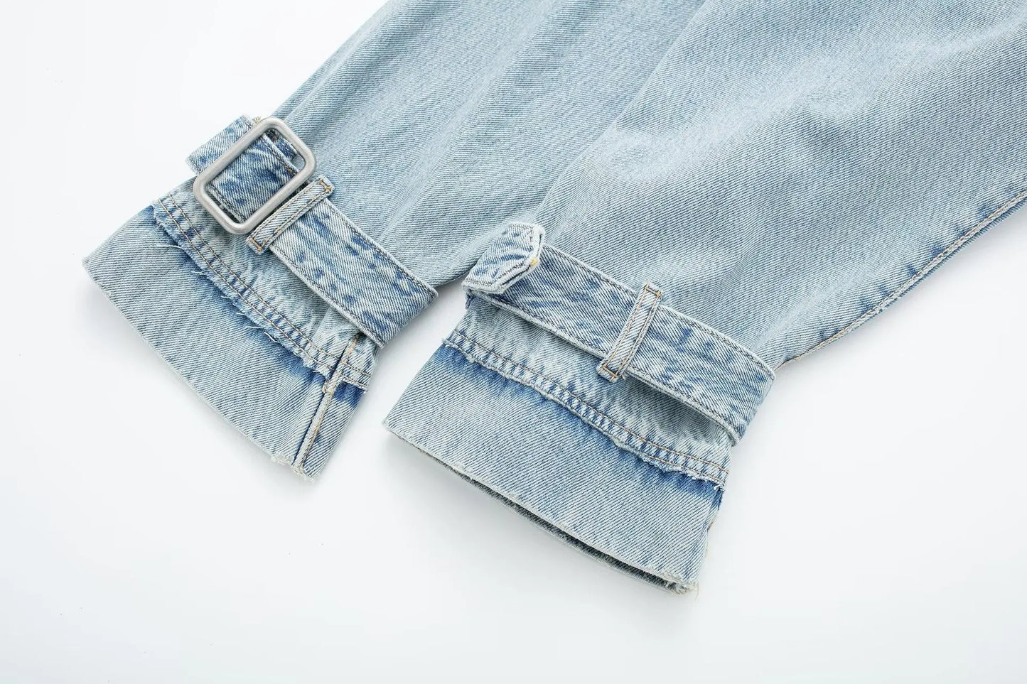 Rhea Cropped Denim Biker Jacket