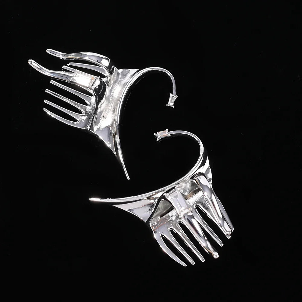 Punk Silver Fairy Hair Claw Ear Cuff