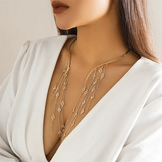 Cascading Tassel Bib Necklaces