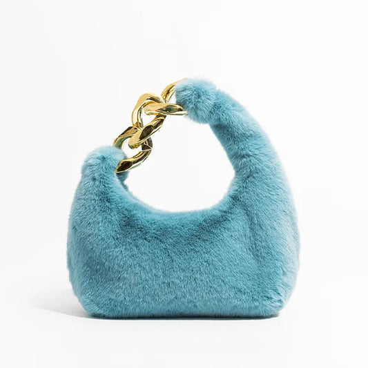 Telma Faux Fur Half Moon Mini Bag