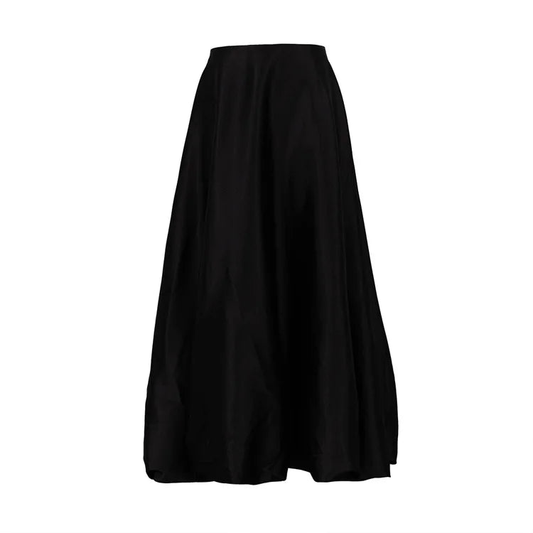 Alexine Valance Hem Flare Satin Skirts - 3 Colors