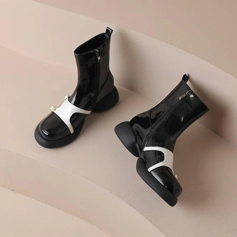 Phoebe Color Contrast Harness Boots
