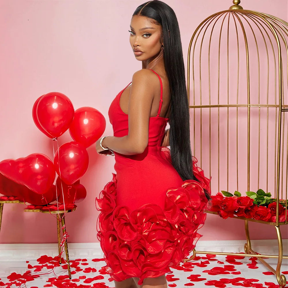 Ruffles Pleated Sleeveless Mini Party Dress