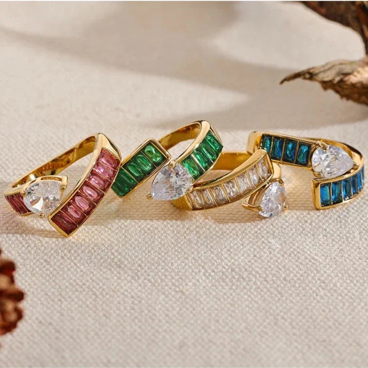 Colorful Cubic Zirconia Wrap Ring