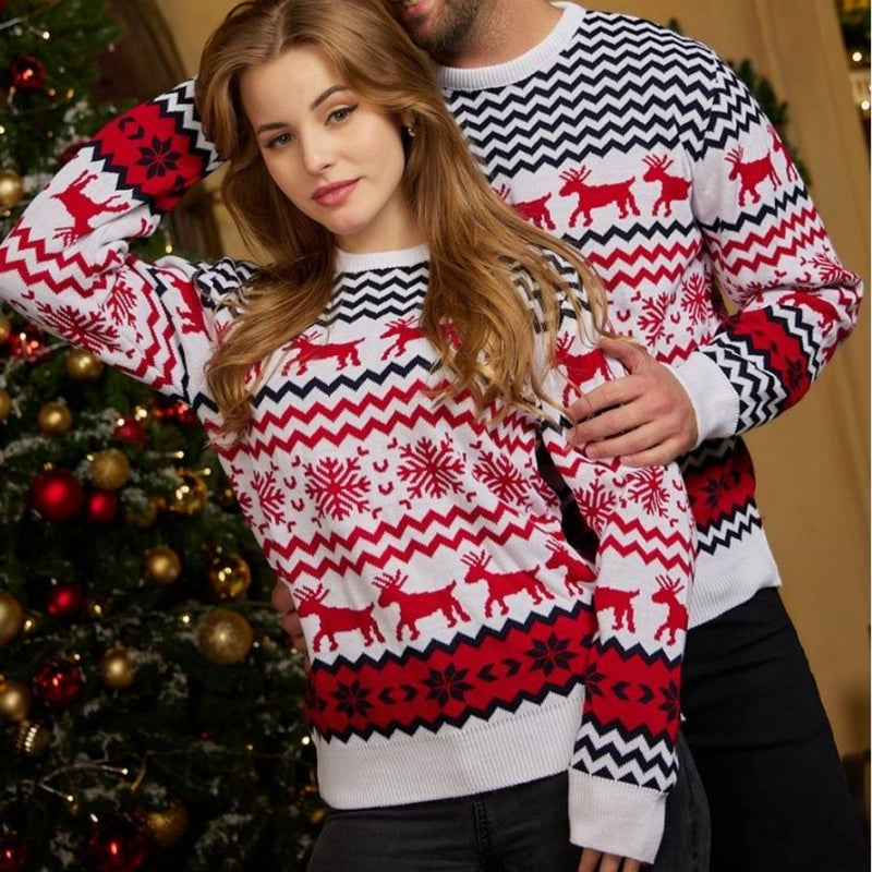 Couple Matching Sweaters Christmas Family Couples Jumpers Warm Thick Casual