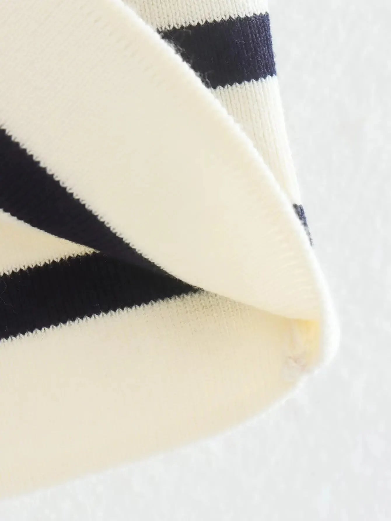 Manon Breton Stripe Cropped Knit Tops