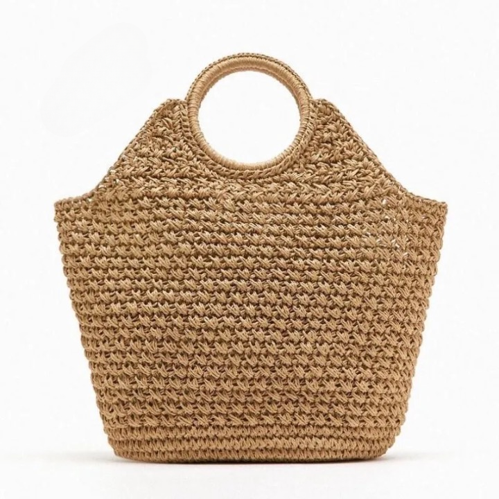 Portia Casual Straw Market Tote Bag