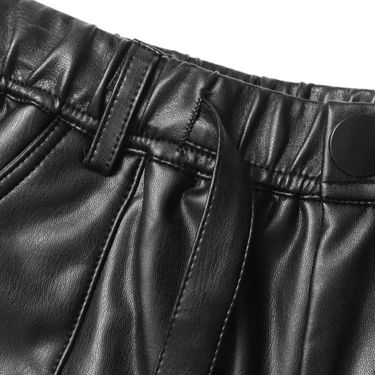 McKay Casual Faux Leather Cargo Pants