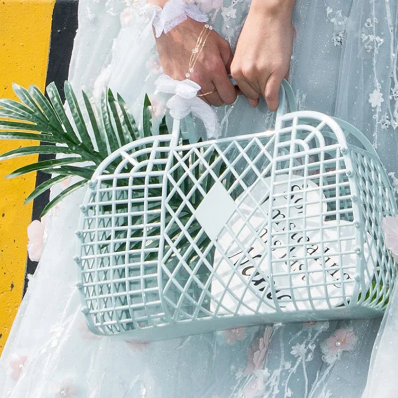 Candy Colors PVC Assembly Mesh Basket Bag