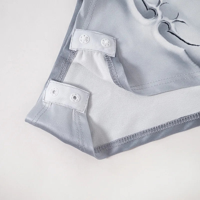 Cosima Silver Armor Prints Bodysuit