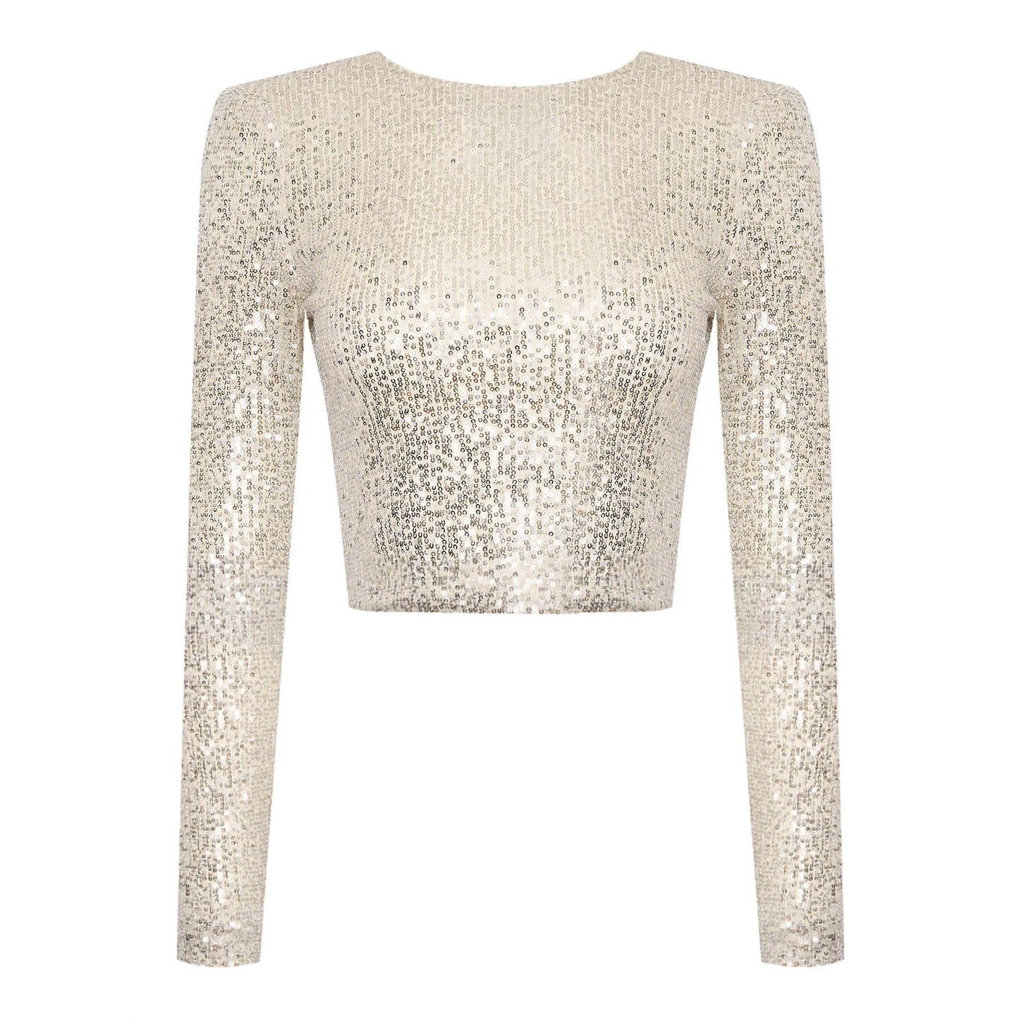 Jada Metallic Sequin Cropped Top