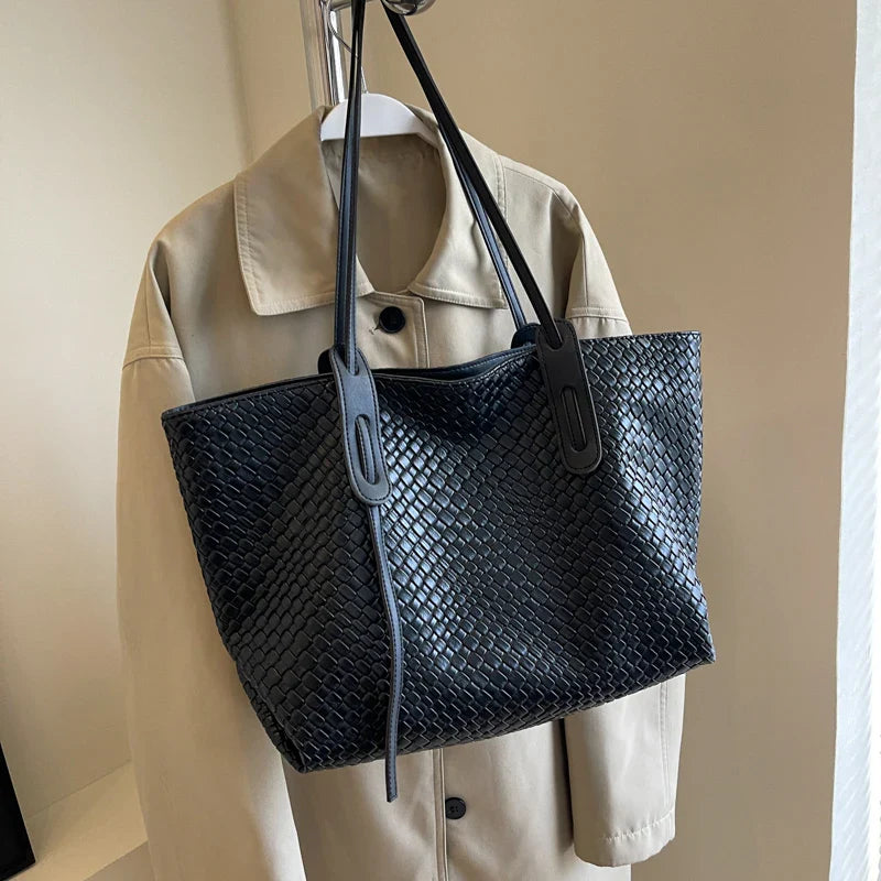 Bridget Woven Texture Shopper Totes