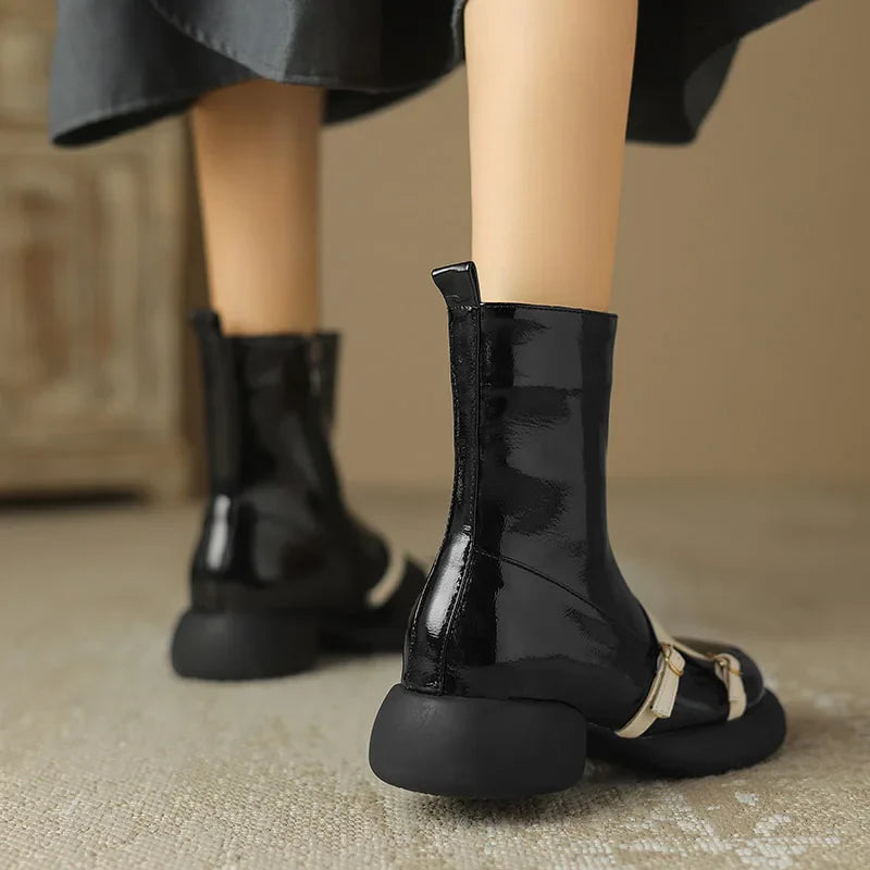 Phoebe Color Contrast Harness Boots