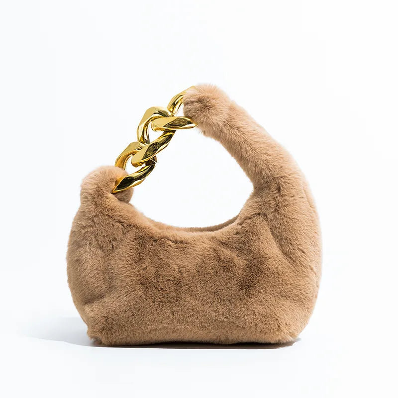 Telma Faux Fur Half Moon Mini Bag