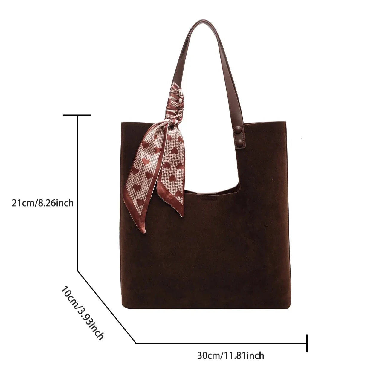 Genna Elegant Scarf Faux Suede Tote
