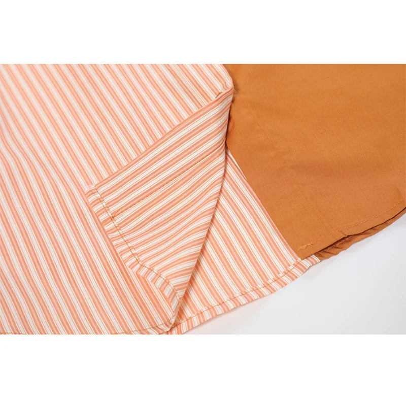 Nila Two Tone Waffle Cut Detail Shirt Blouse