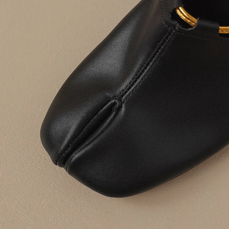 Eara Split Toe Rope Tie Moccasin Flats