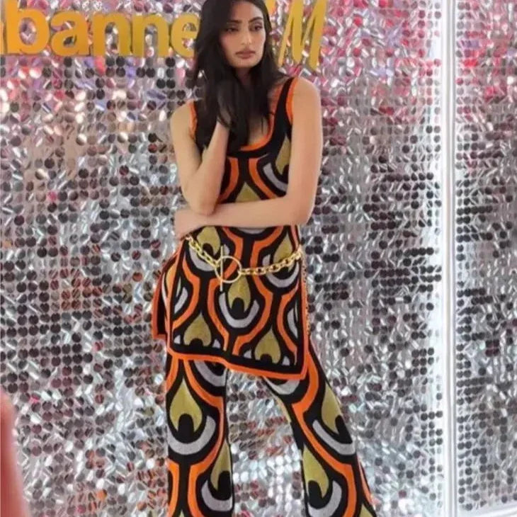 Terra Colorful Knit Tunic and Pants